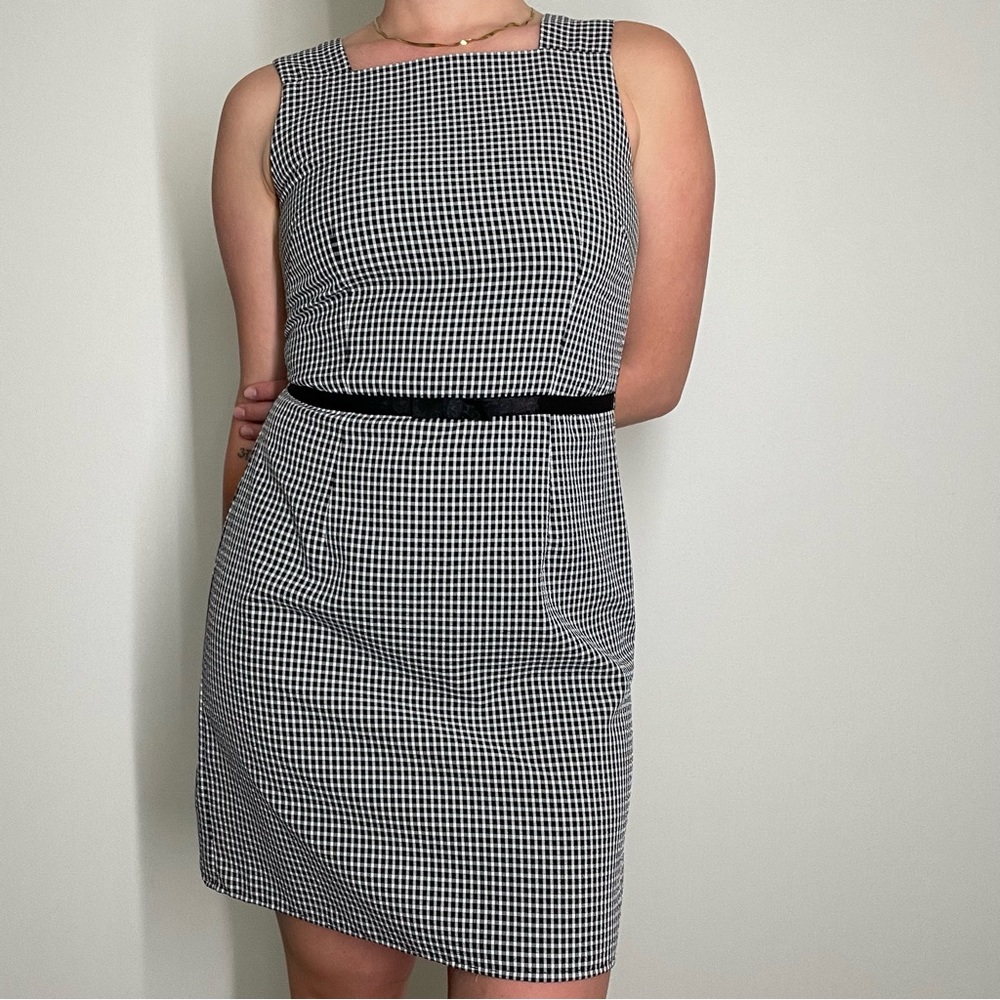 VINTAGE Gingham Academia Y2K 90’s little black dress Rachel green